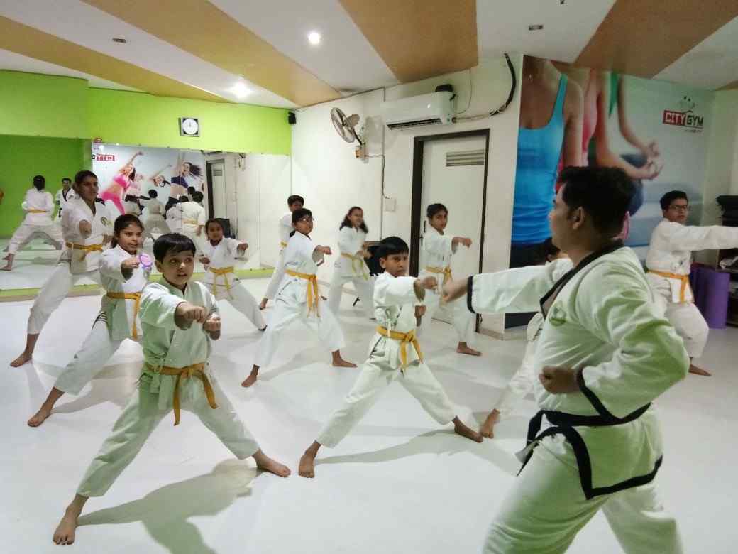 Student demonstrating a kick